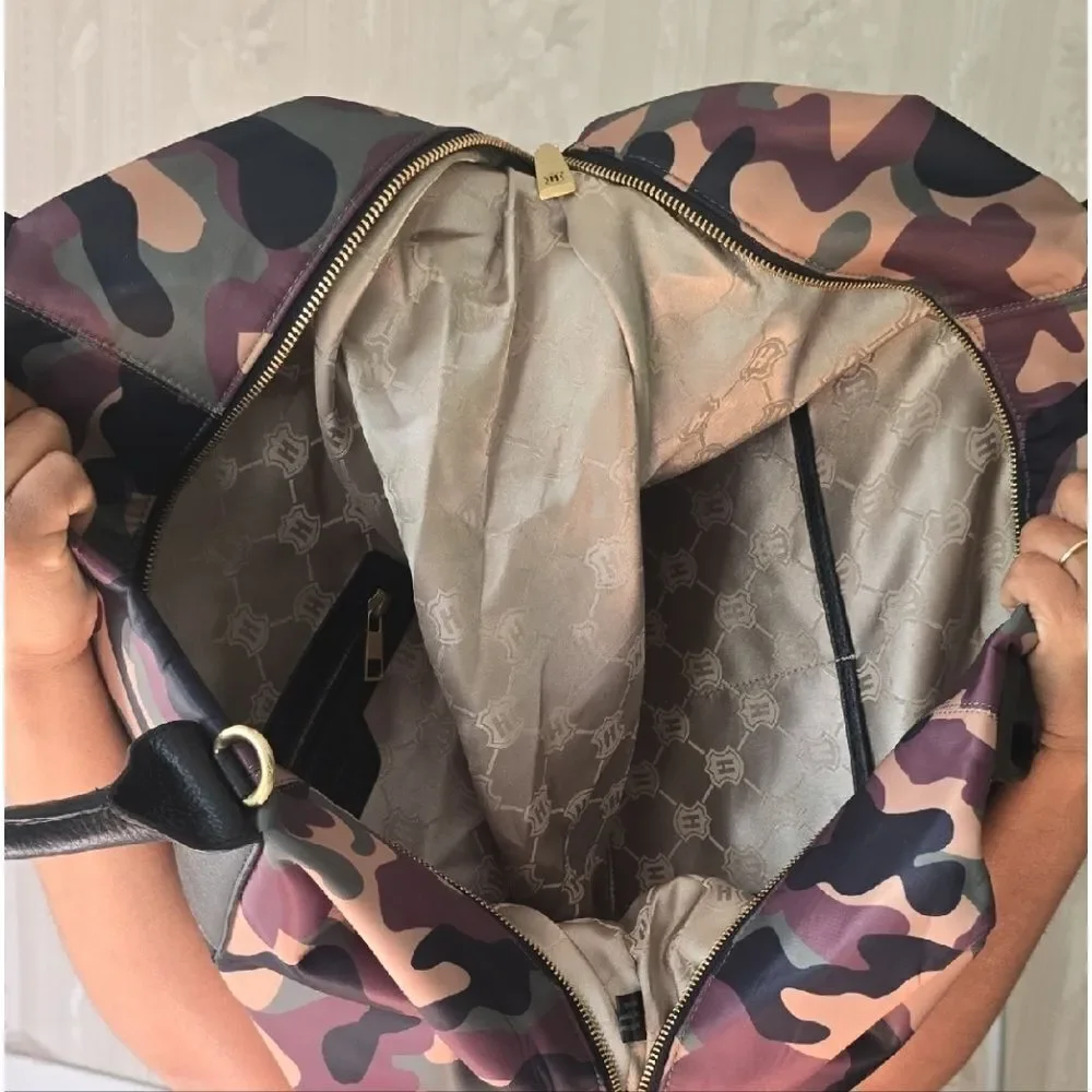 J.W. Hulme Chelsea Camouflage Travel Bag with Pouch and Adjustable Strap New